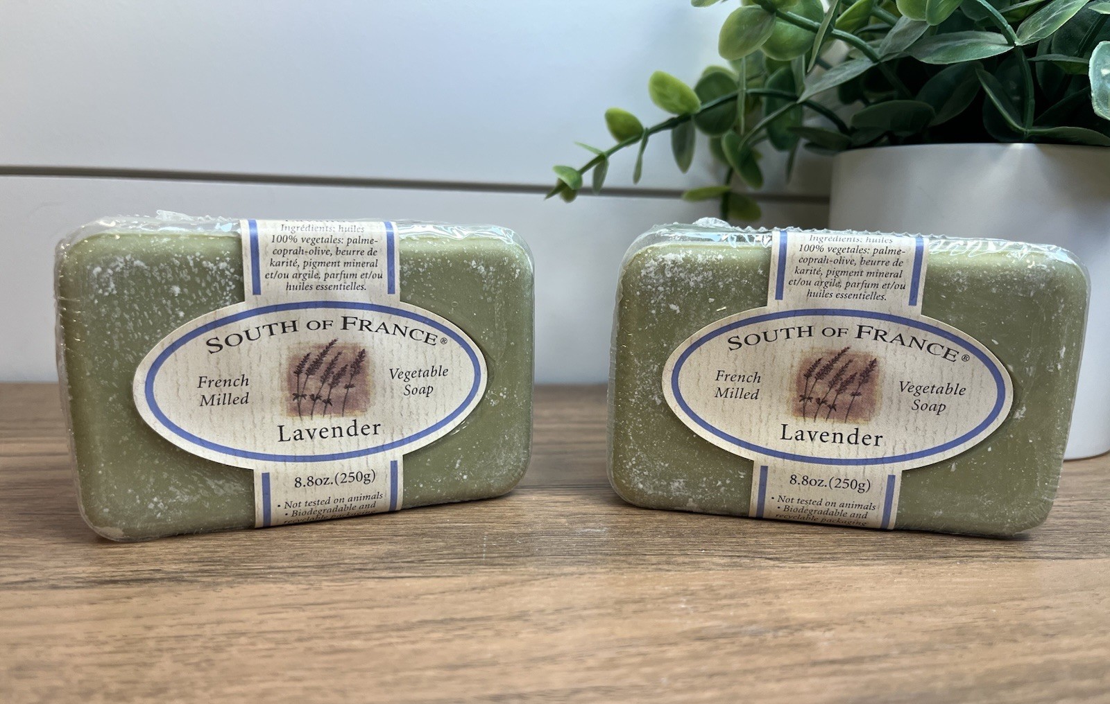 2 NEW South of France LAVENDER Bath Sized Soap Bars “French Milled” 8.8oz Sealed