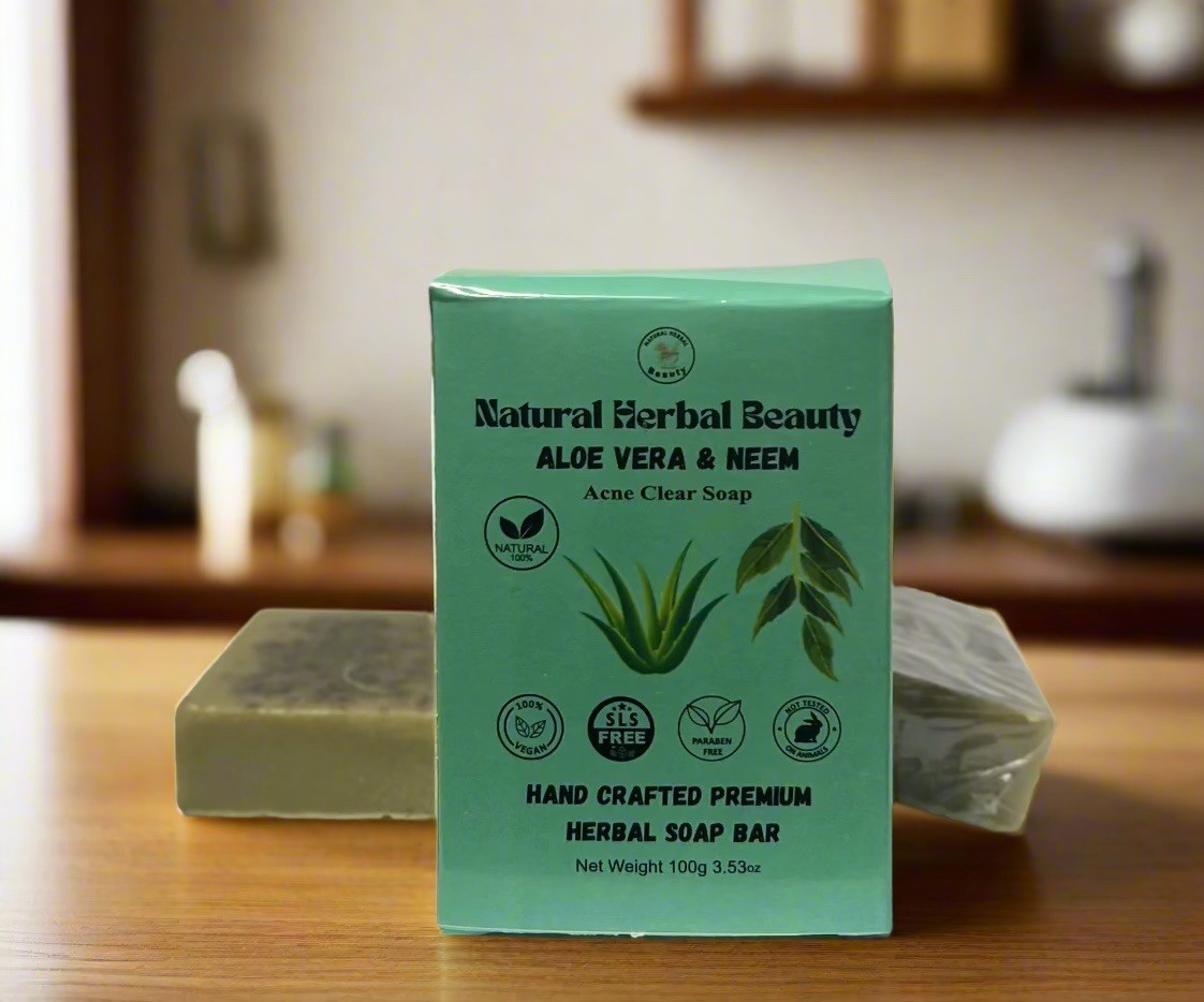 Aloe Vera & Neem Bar Soap, Herbal soap, Natural & Handmade, Organic Skincare