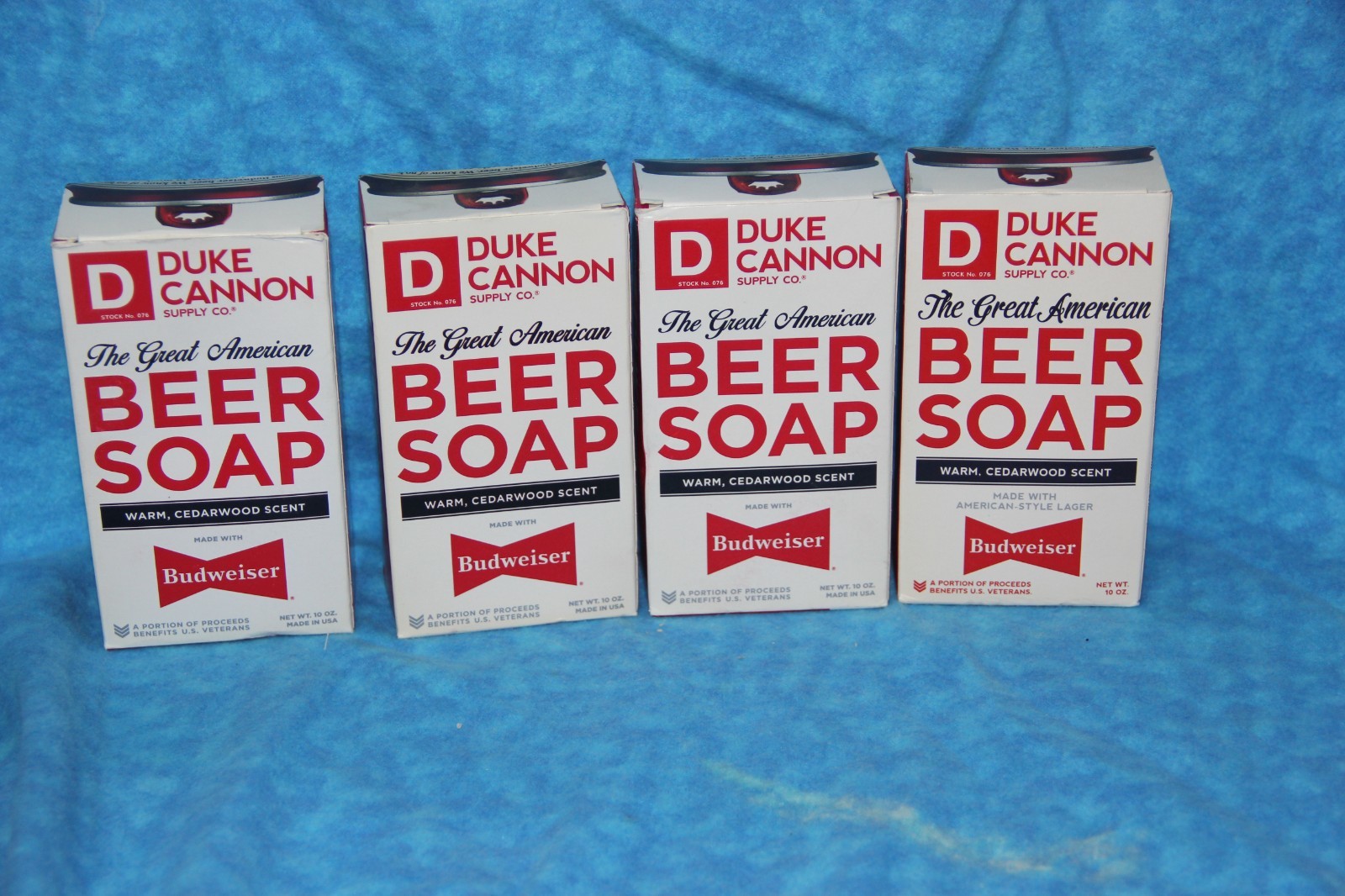 (4) Duke Cannon Supply Co. 10Oz Great American Budweiser Soap~ Warm Cedarwood