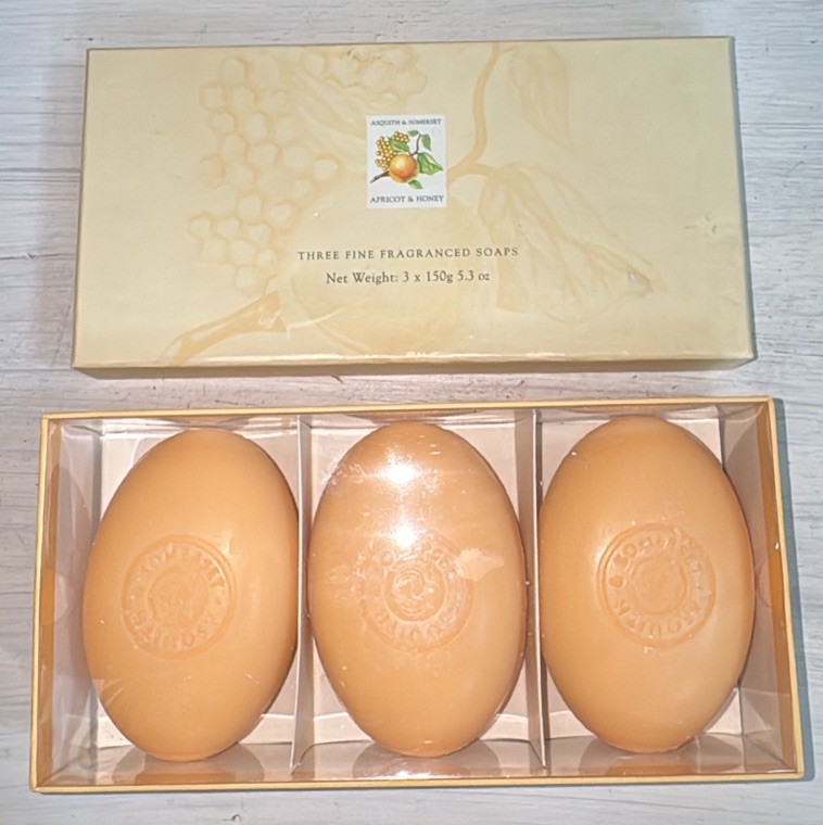 Asquith & Somerset Apricot & Honey Fine Fragranced Soaps 3 x 5.3 Oz each NEW