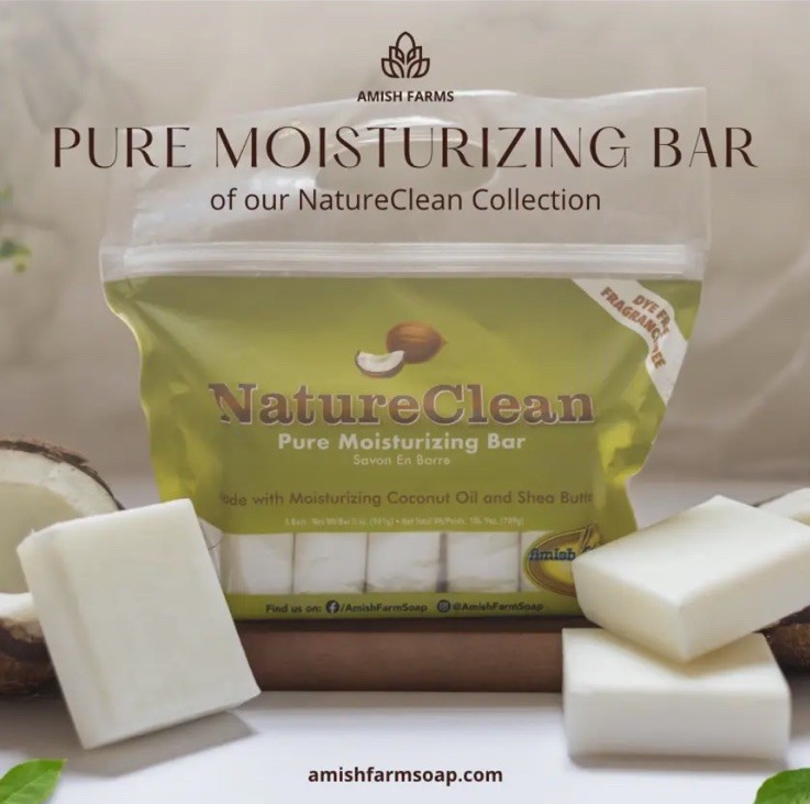 Amish Farms NatureClean Fragrance-Free Moisturizing Bar Soap Coconut Shea