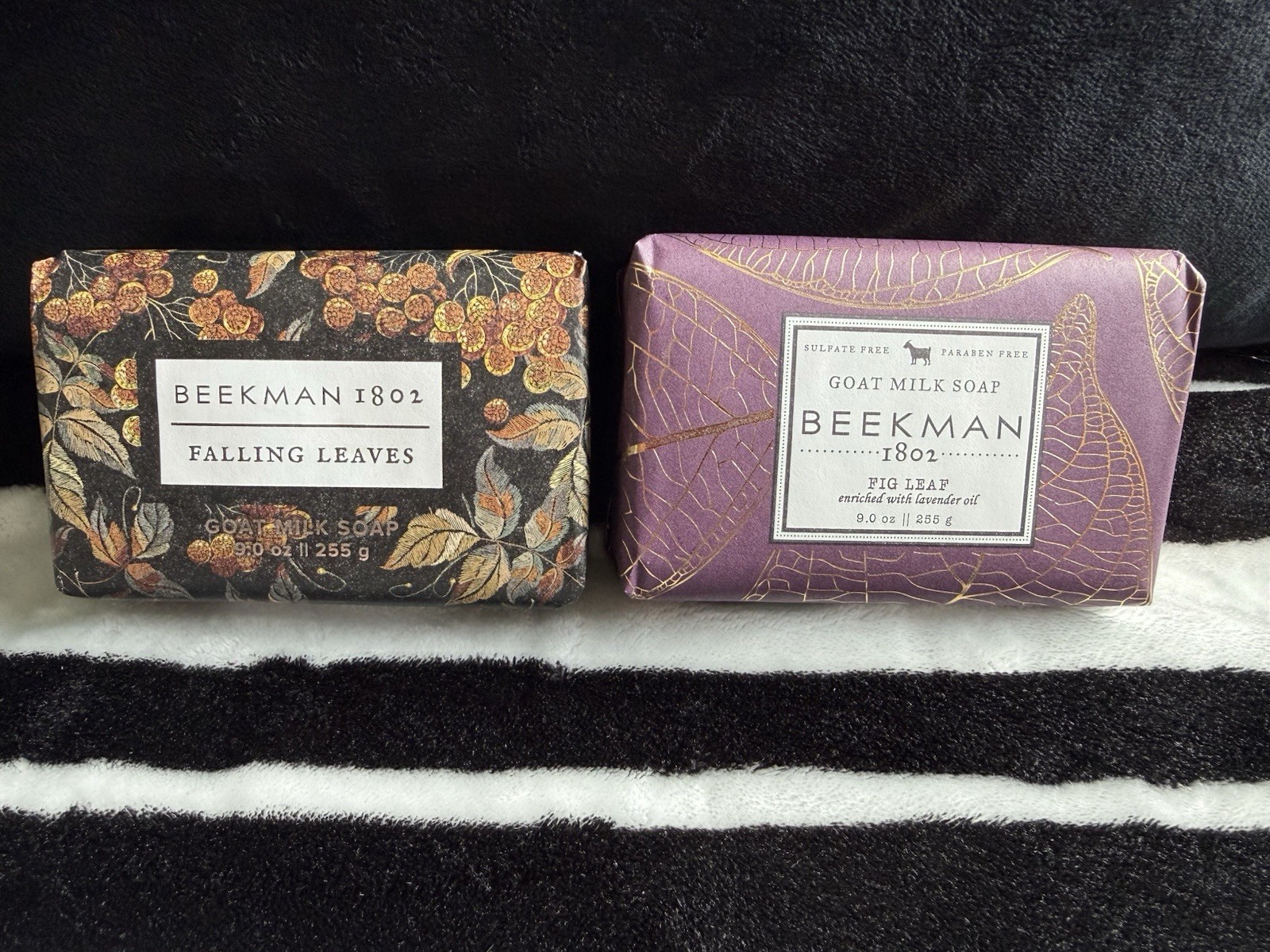 NEW Beekman 1802 Goat Milk Bar Soap Set Of 2 Falling Leaves Fig Leaf 9 Oz 255 g