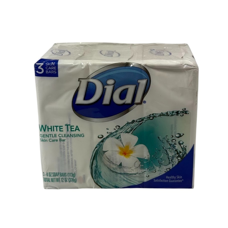 Dial White Tea Gentle Cleansing Bar Soap 3 Bars Glycerin 4oz each New