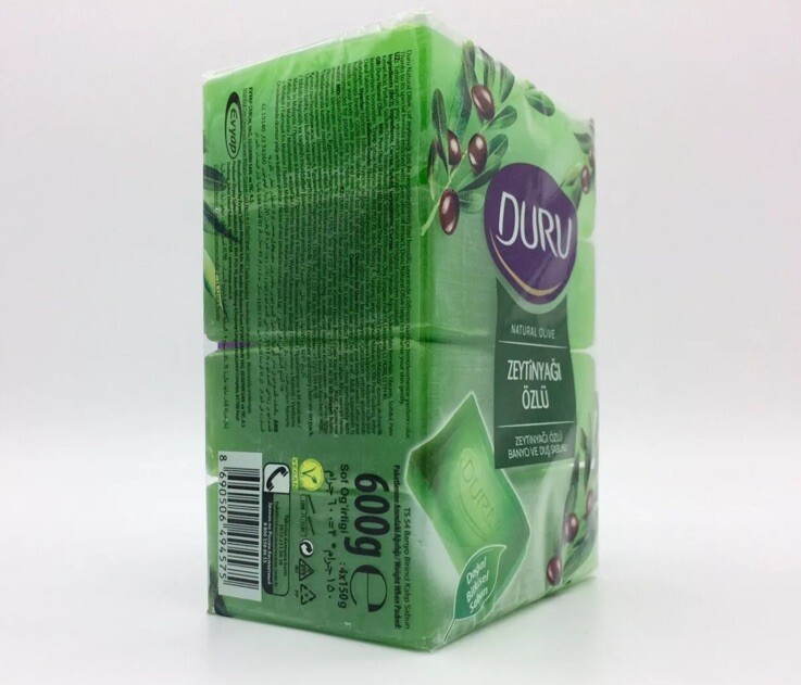 Duru Natural Olive Oil Soap 4x150g PACK of 2 (42.32oz 1200 Gr total)