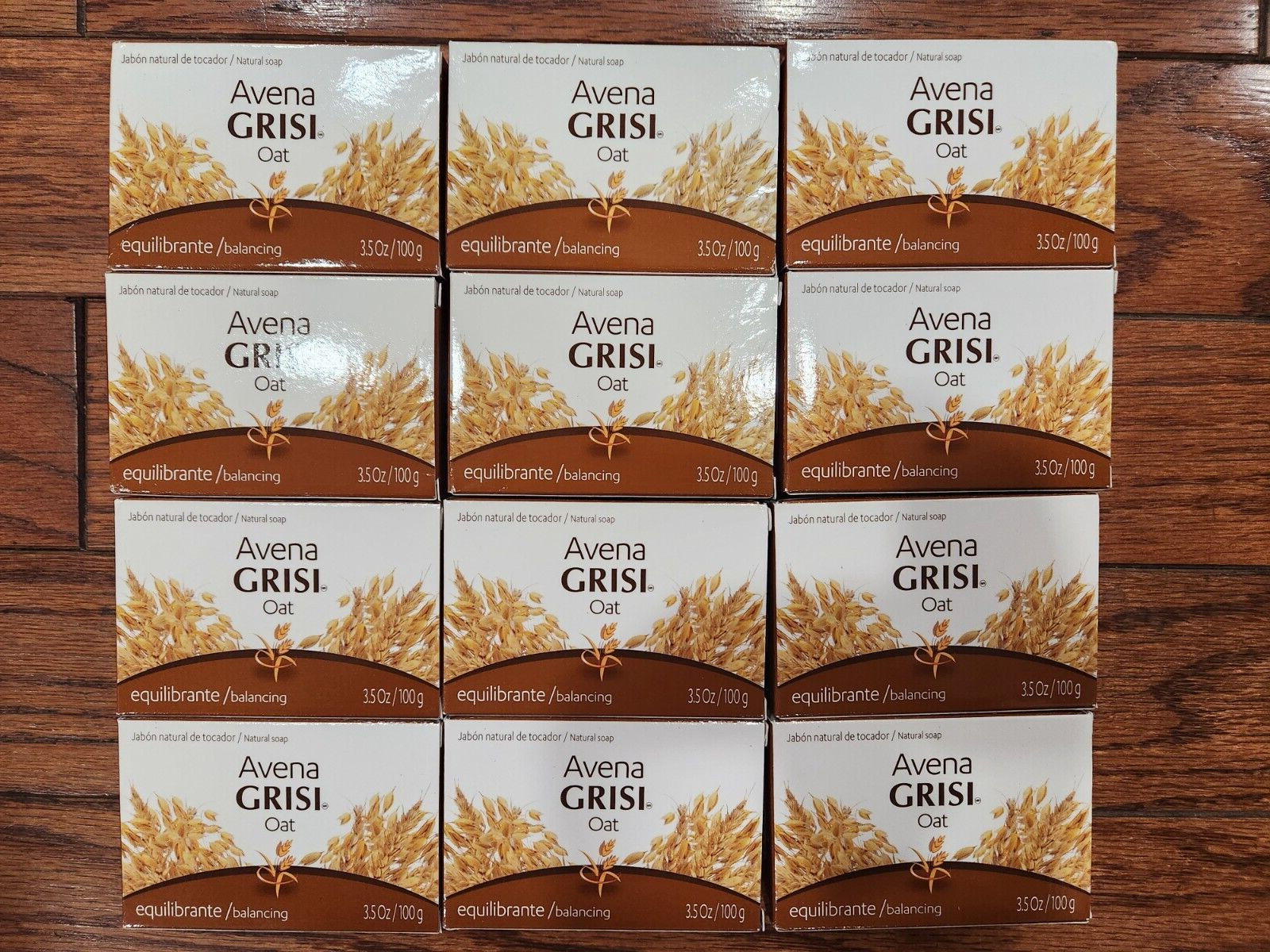 12 BARS AVENA GRISI OAT NATURAL SOAP BALANCING 3.5 OZ EACH MADE MEXICO 100 GR EA