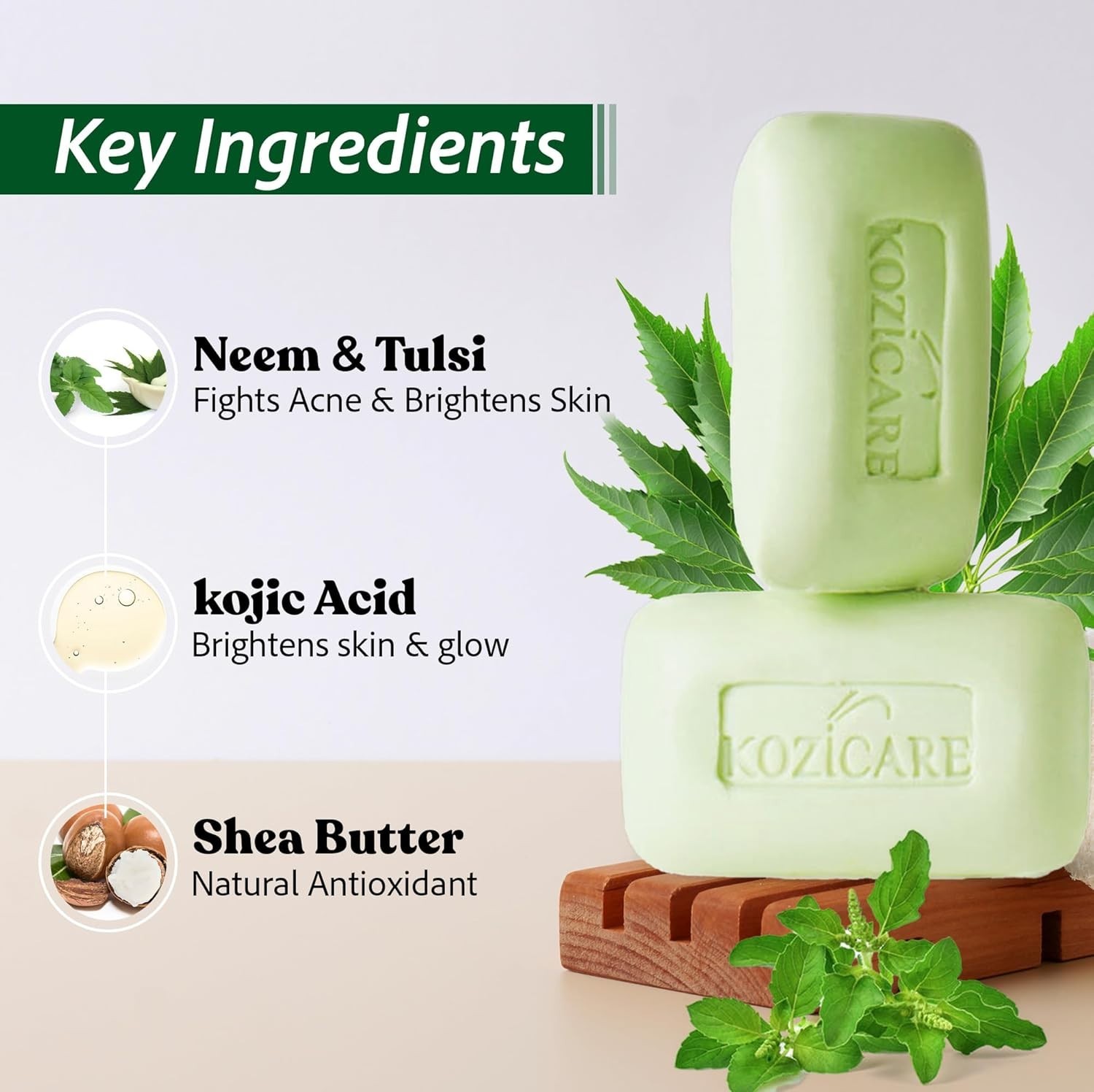 Kozicare Kojic Acid & Glutathione Soap Pack of 3 | Tan Removal & Detan | Skin