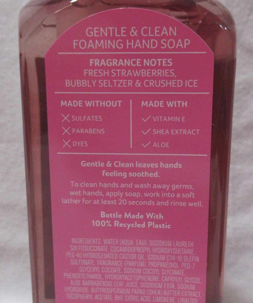 Bath & Body Works Gentle & Clean Foaming Hand Soap Set Lot of 2 STRAWBERRY SODA