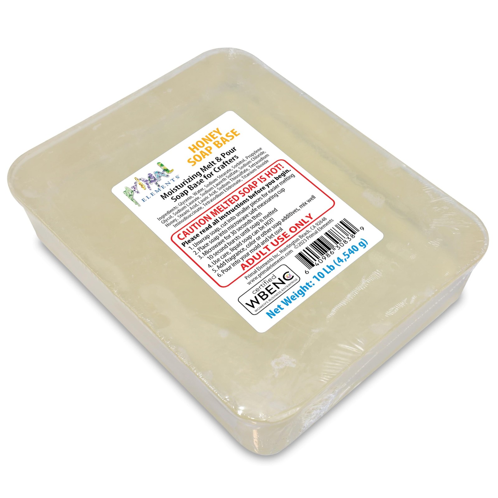 Primal Elements Honey Soap Base – Moisturizing Melt and Pour Glycerin Base fo…