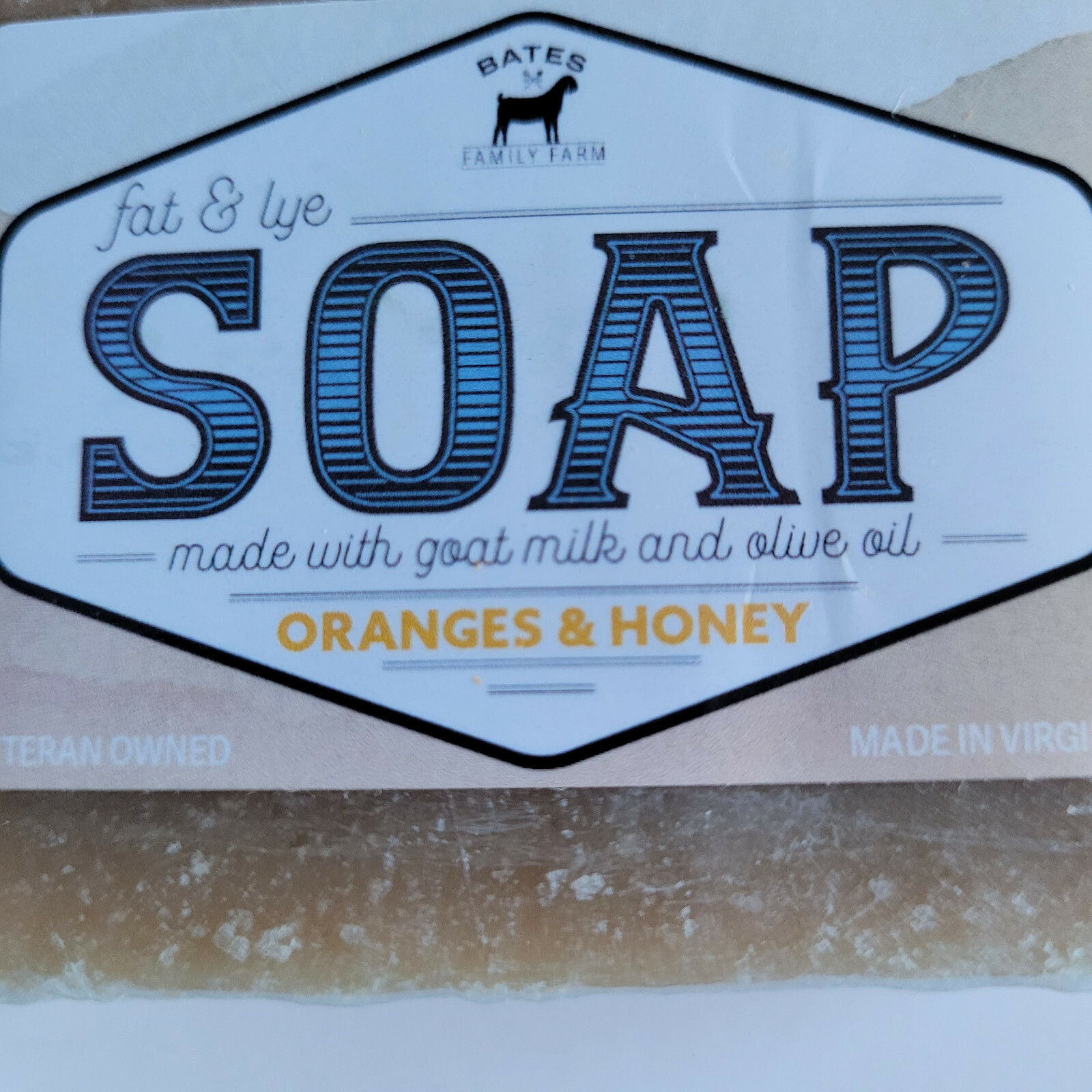 Bates Family Farm Oranges and Honey Fat and Lye Soap Goat Milk Olive Oil Natural