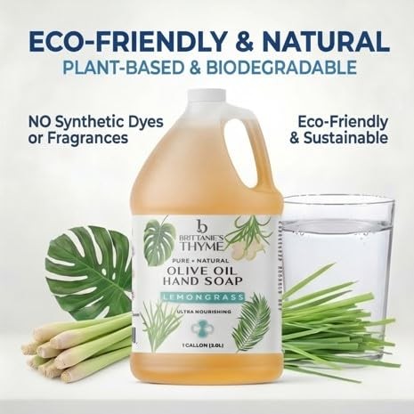 Brittanie’s Pure Castile Soap – Lemongrass, 1 Gallon 128 Fl Oz (Pack of 1)