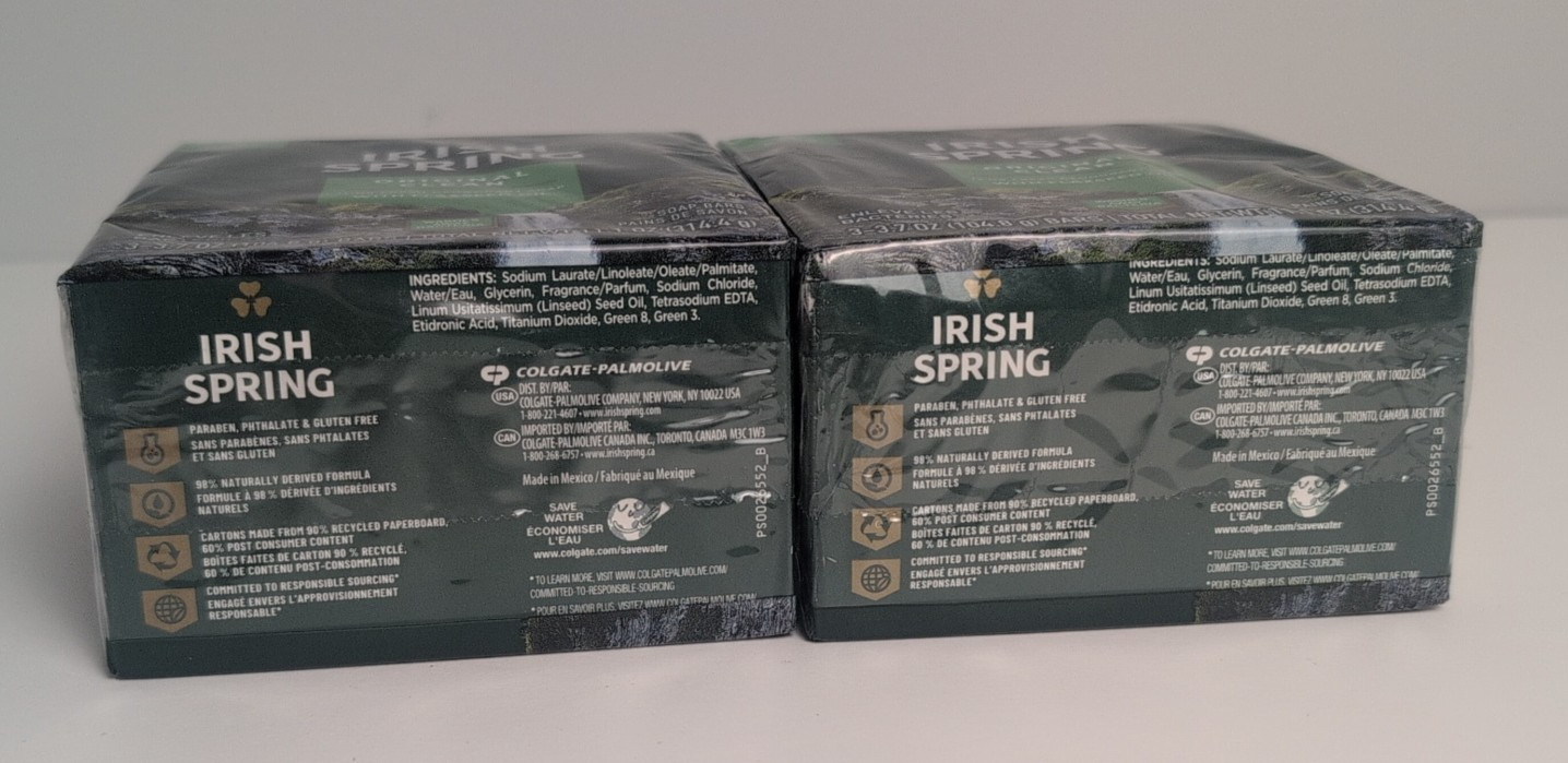 Irish Spring Original Clean Deodorant Bar Body Soap 3.7 Oz – 3 Pack – 6 Bars