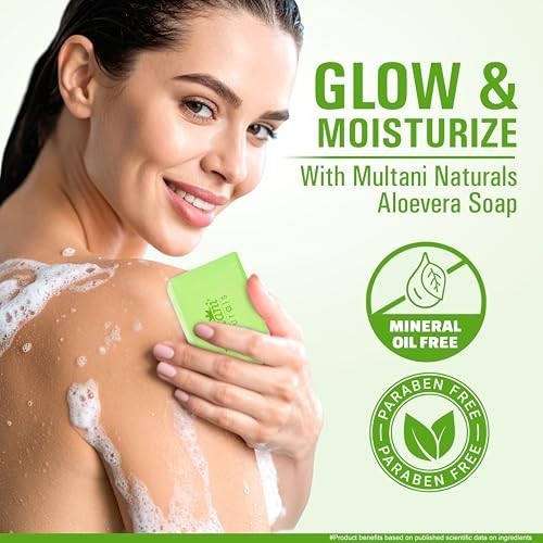 Multani Assorted Soap 125g Pack of 3 Neem Sandal Aloe Body Bars Glow FS