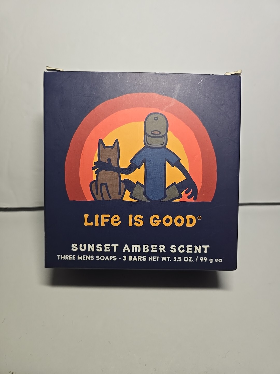 LIFE IS GOOD Men’s Bar Soap 3.5 oz – Sunset Amber Scent 3 Bars Made In The USA