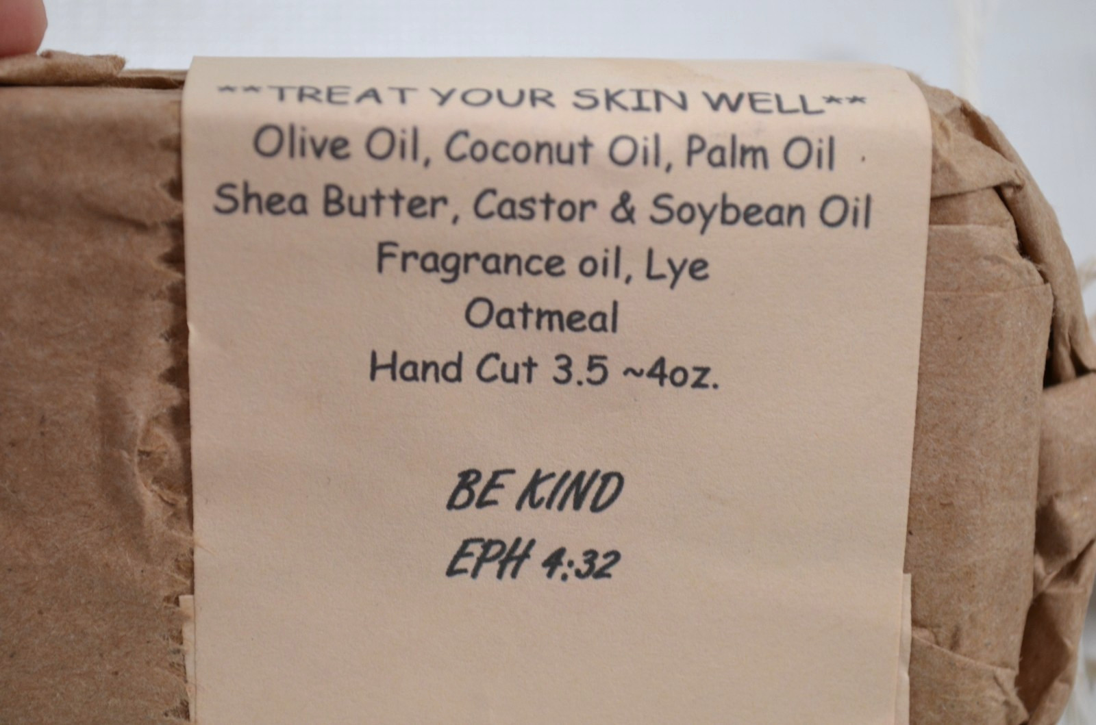Brown Bag Soap Co Handmade Soap Hippie Chick Olive Coconut Palm Oil Oatmeal