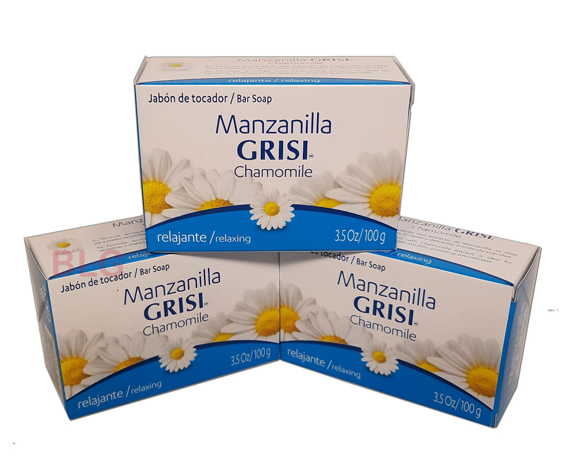 CHAMOLILE RELAXING SOAP Scented 3.5oz Face Hand Jabon Relajante Manzanilla 3Bars