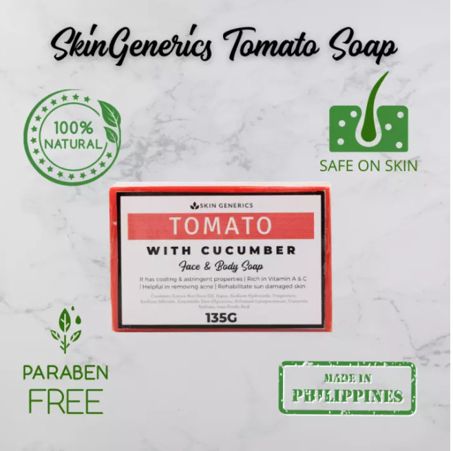 Skin Generics TOMATO with Cucumber Face & Body Soap (135g)