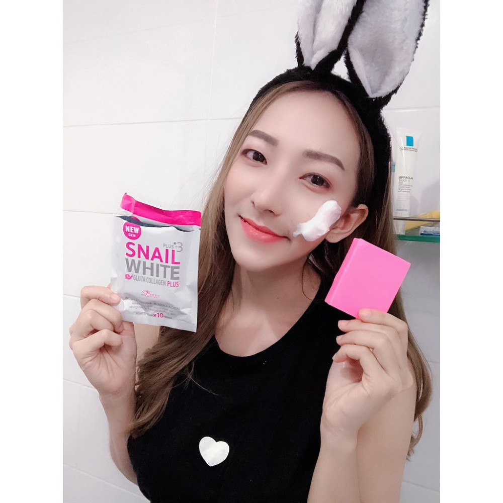NEW SNAIL WHITE SOAP 80 G. X 6 GLUTATHIONE X 10 WHITENING REDUCE ACNE ANTI AGING