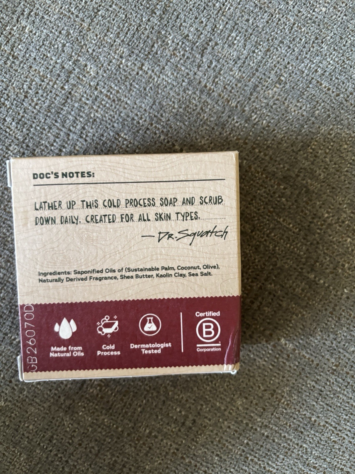 Dr. Squatch Men’s Body Bar Soap Bay Rum Scent 5 oz All Natural Cold Process