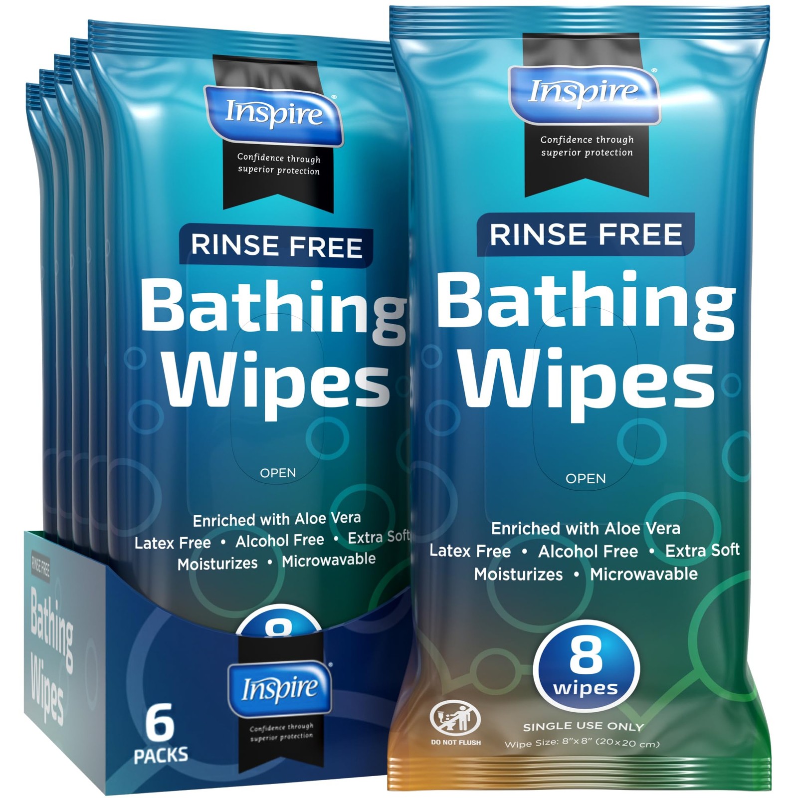 Body Wipes for adults bathing rinse free | Adult Wash Cloths Extra Large, Bat…