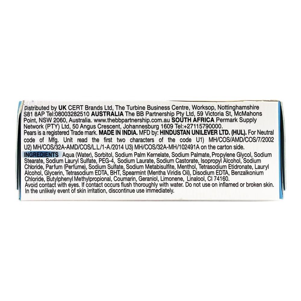 12 x PEARS 100g TRANSPARENT SOAP BAR PURE & GENTLE WITH MINT EXTRACTS BRAND NEW