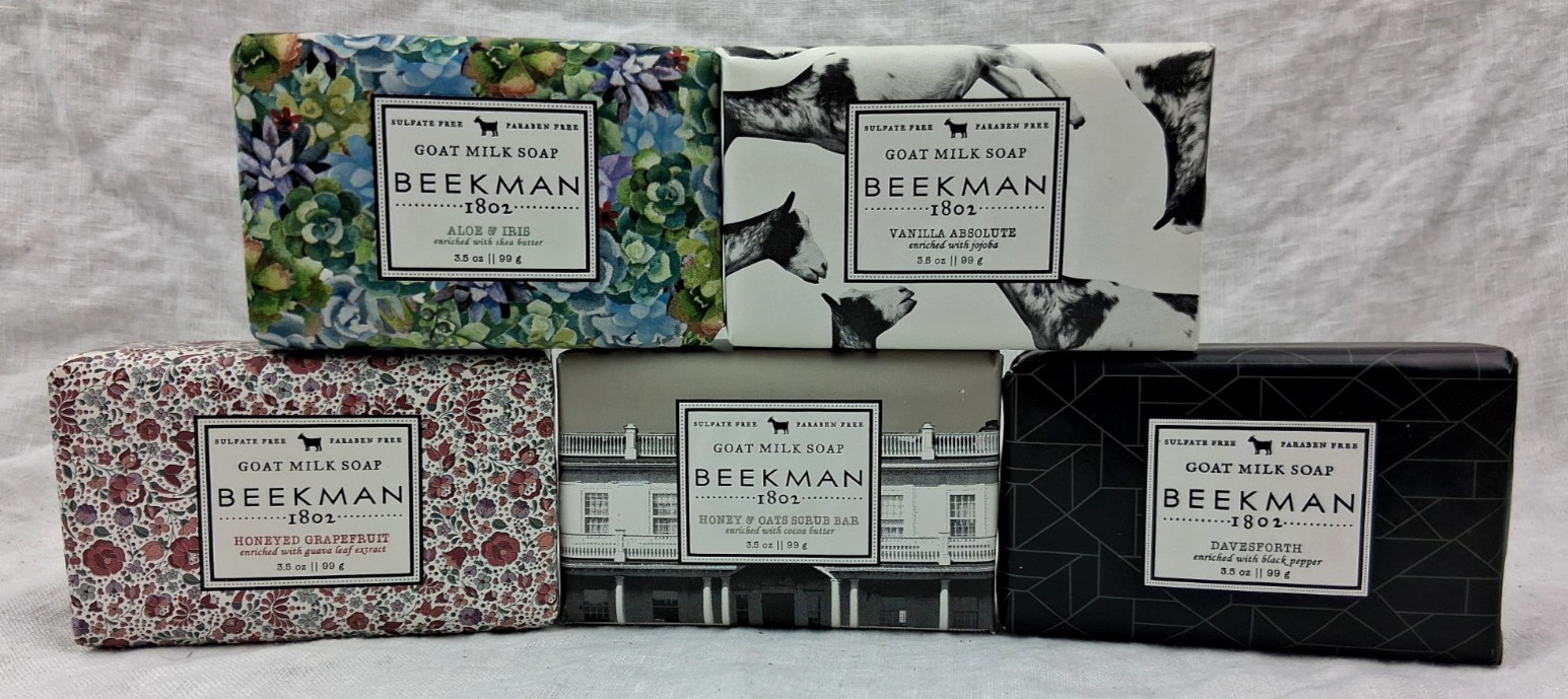 Assorted Beekman Goat Milk Soaps 5 bars 3.5 oz