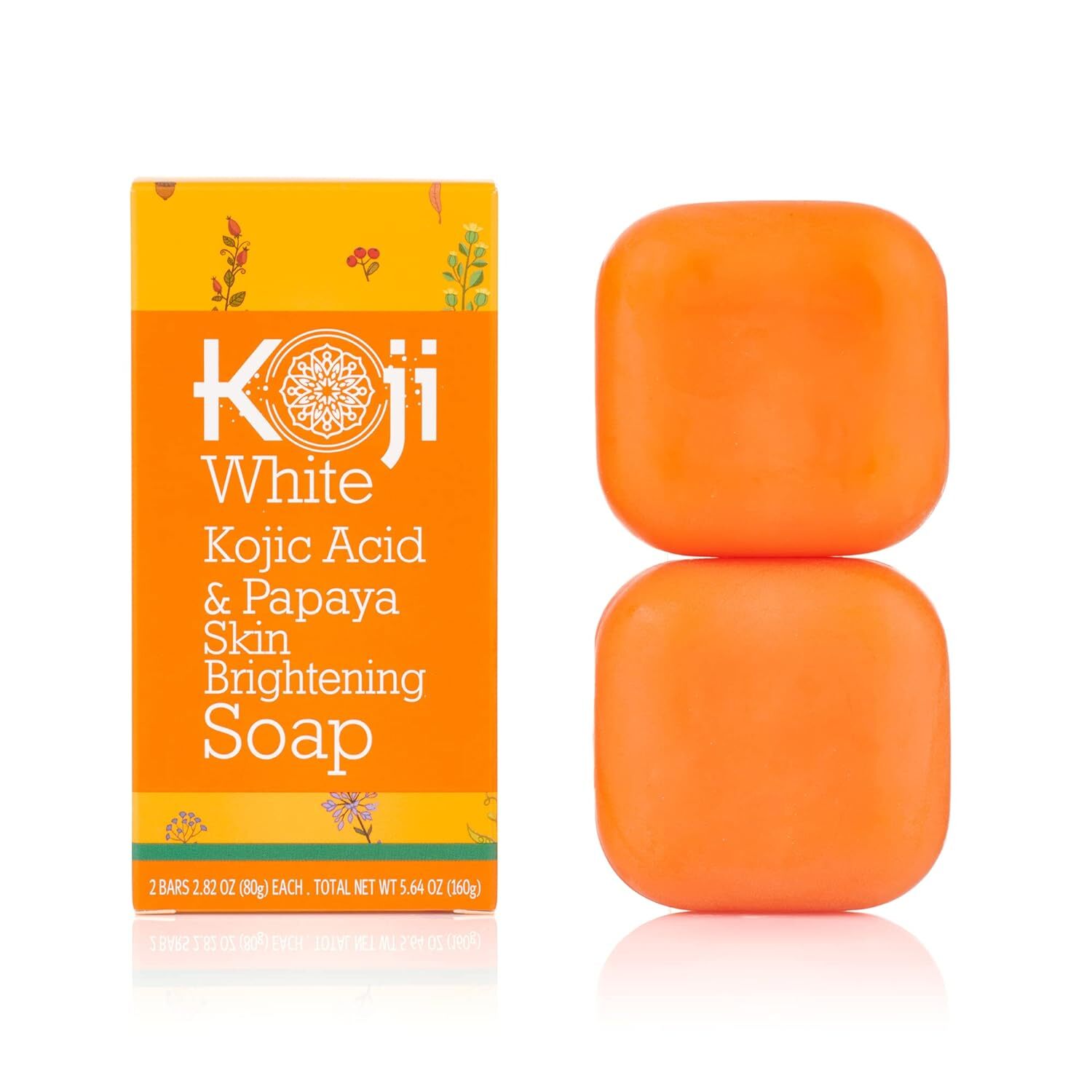 Koji White Kojic Acid & Papaya Skin Brightening Soap (2.82 oz / 2 Bars) – with