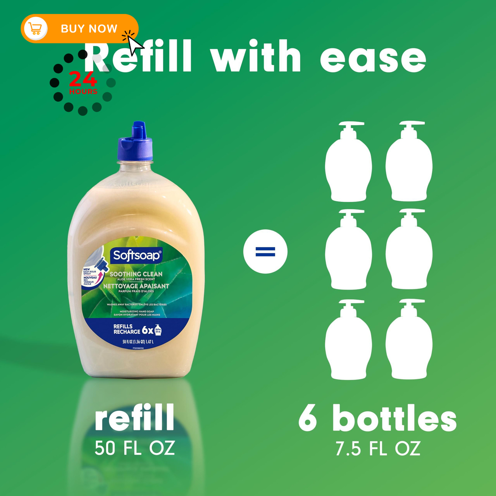 Softsoap Soothing Clean Liquid Hand Soap with New Easy 50 Fl Oz (Pack of 2)