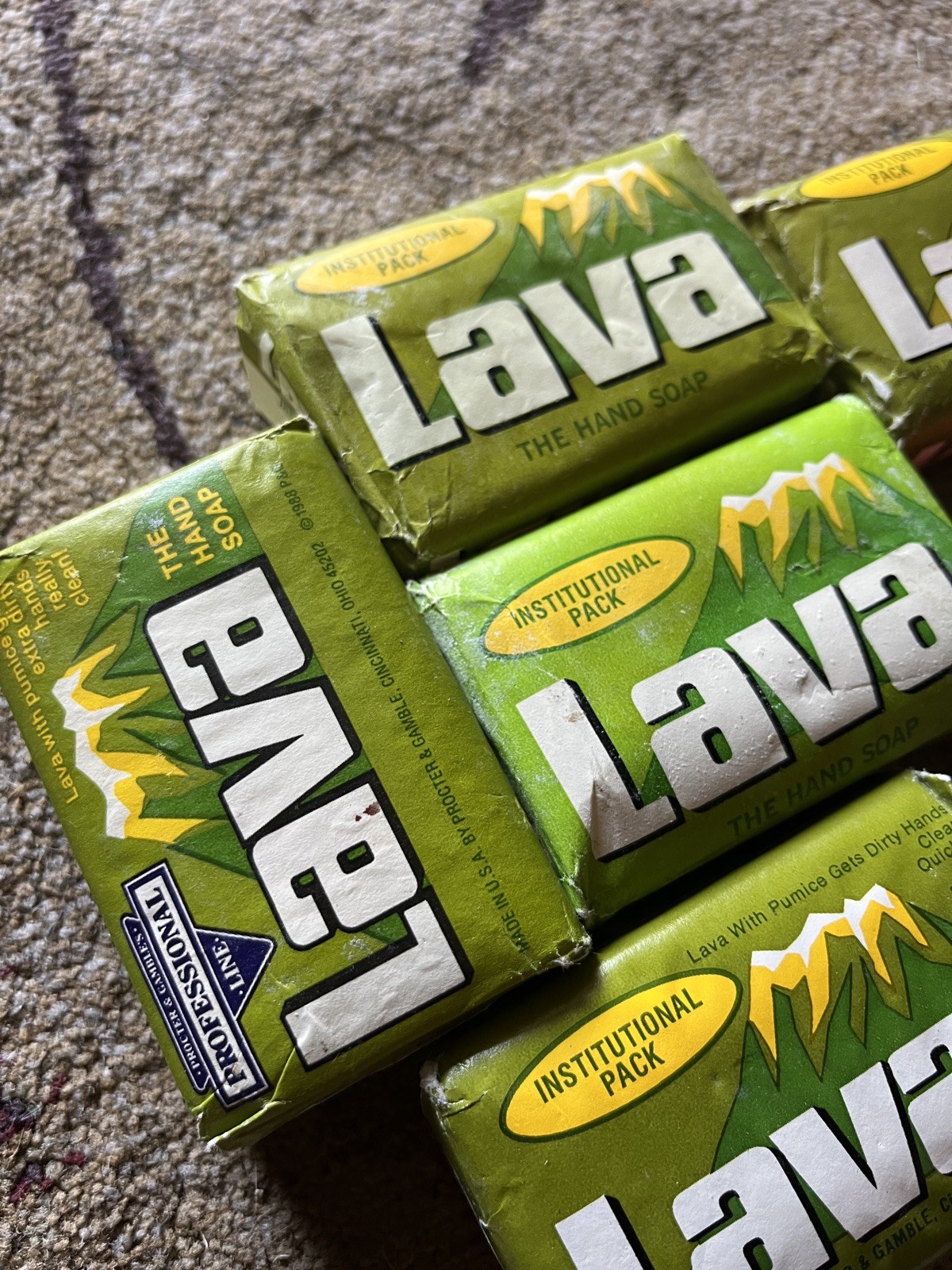 Lava Hand Soap 5.75 oz Bar Heavy Duty Pumice Powered Cleaner, WD40 *SIX*