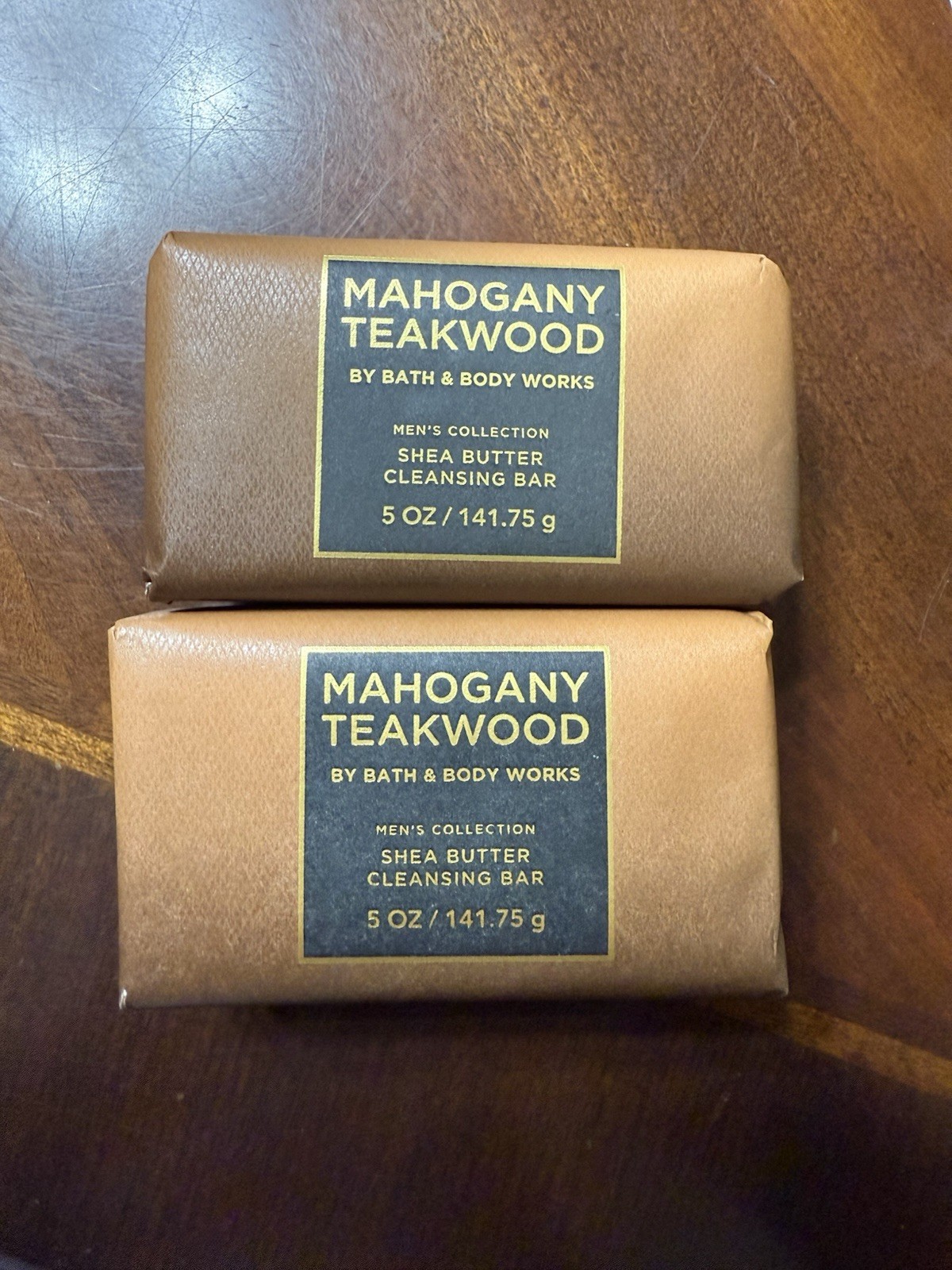 Lot of 2 Bath & Body Works Mahogany Teakwood Shea Butter Bar Soap – 5 oz each
