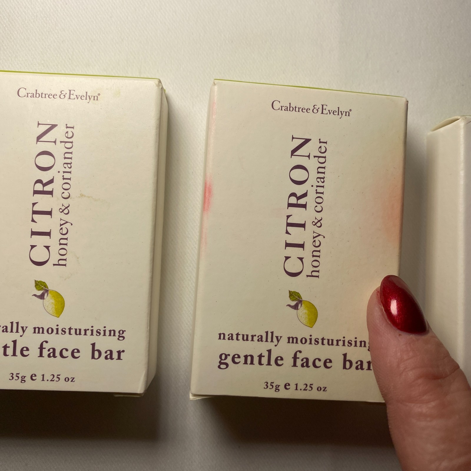 Lot of 3 Crabtree & Evelyn Citron Honey & Coriander Face Bar Soap Travel 1.25oz