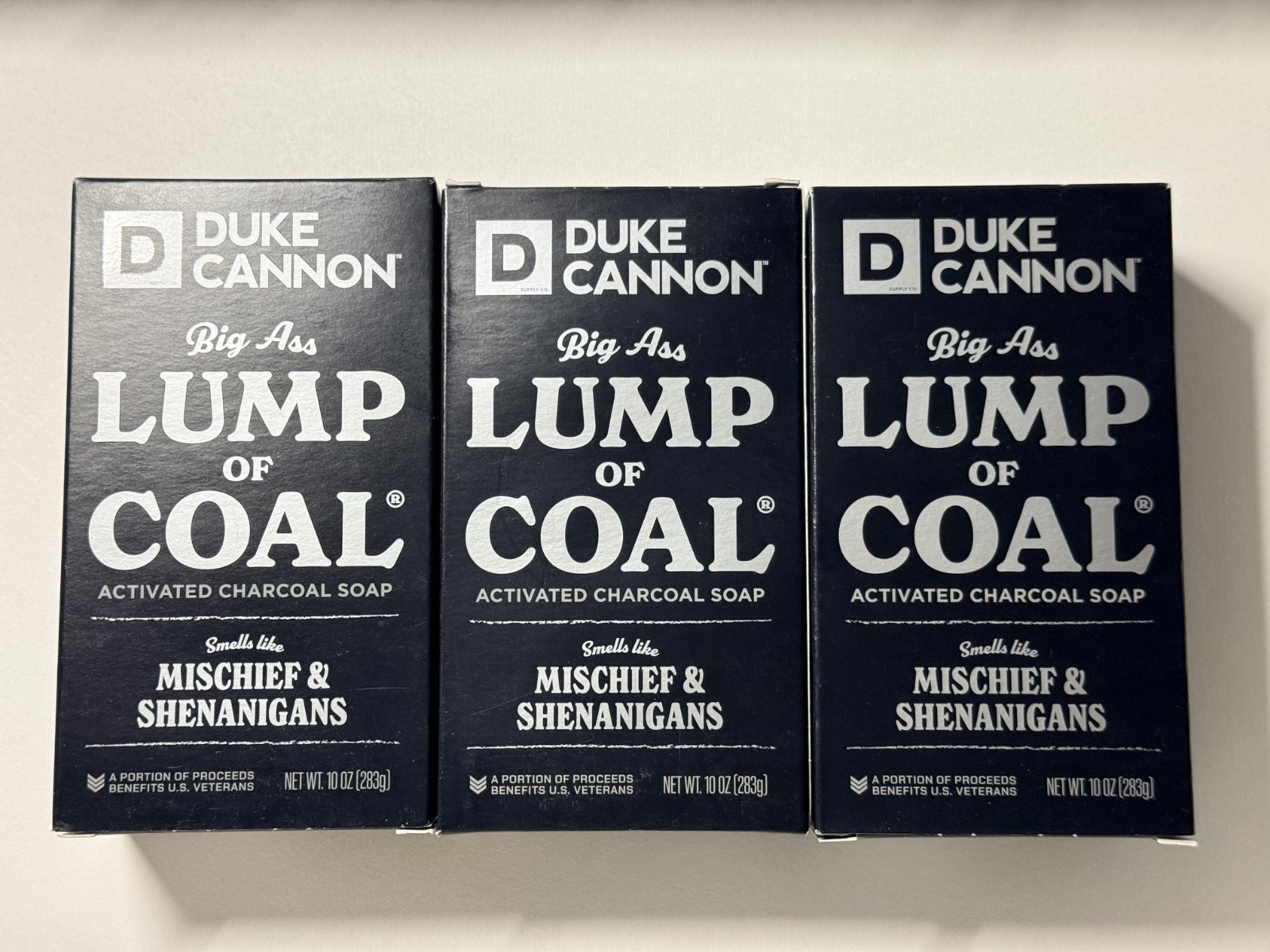3 pack bars of Duke Cannon Charcoal Soap – 10oz new great fragrance