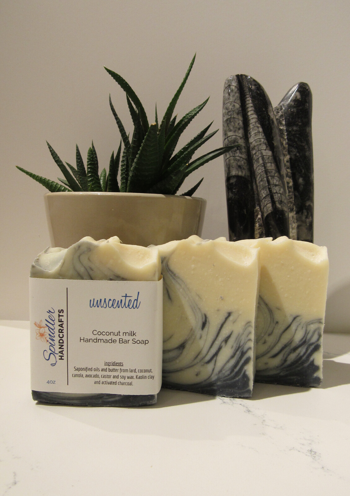 UNSCENTED – Moisturizing Handmade-Homemade Clay & Charcoal Bar Soap, wt. 4oz