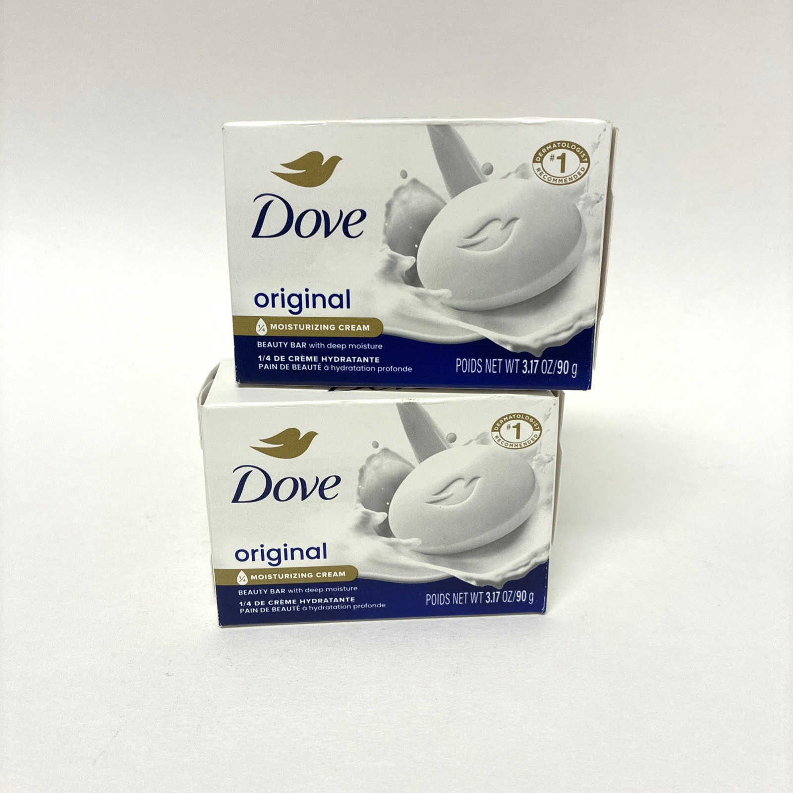 2X Dove Original Beauty Bar Soap w/Deep Moisture, 3.17oz ea | Moisturizing