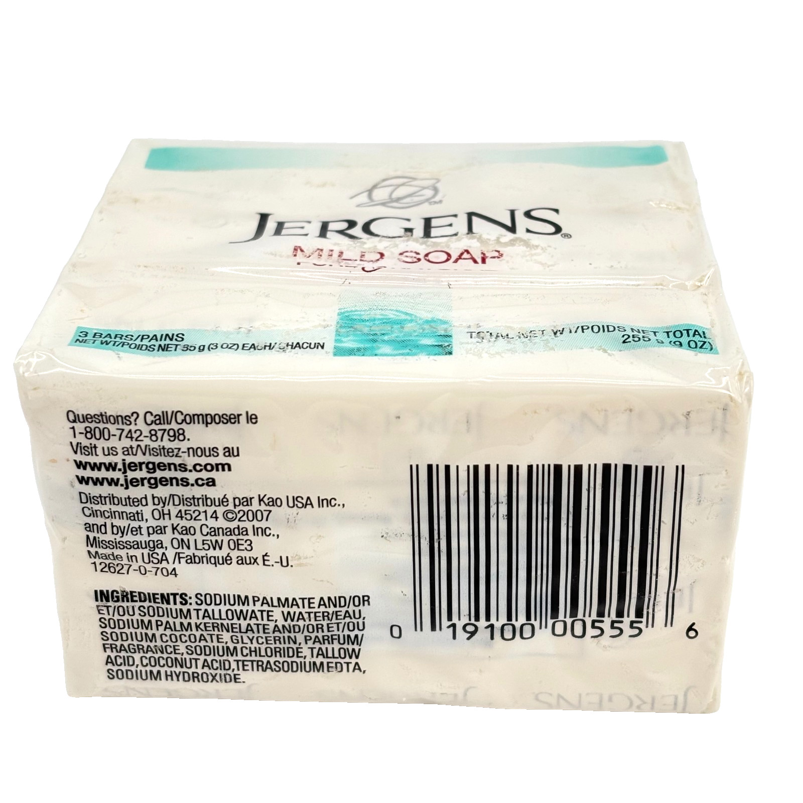 3x Jergens Mild Soap (3 Bars Each) 9 Total Bars • Sodium Tallowate • 3 oz each
