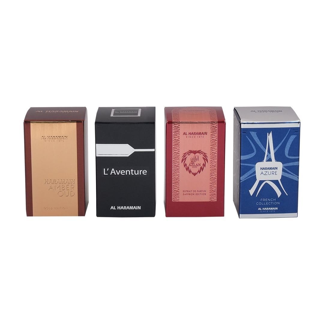 Al Haramain Fragrance Discovery Set for Men & Women – 4×10ml Perfume Gift Set (A