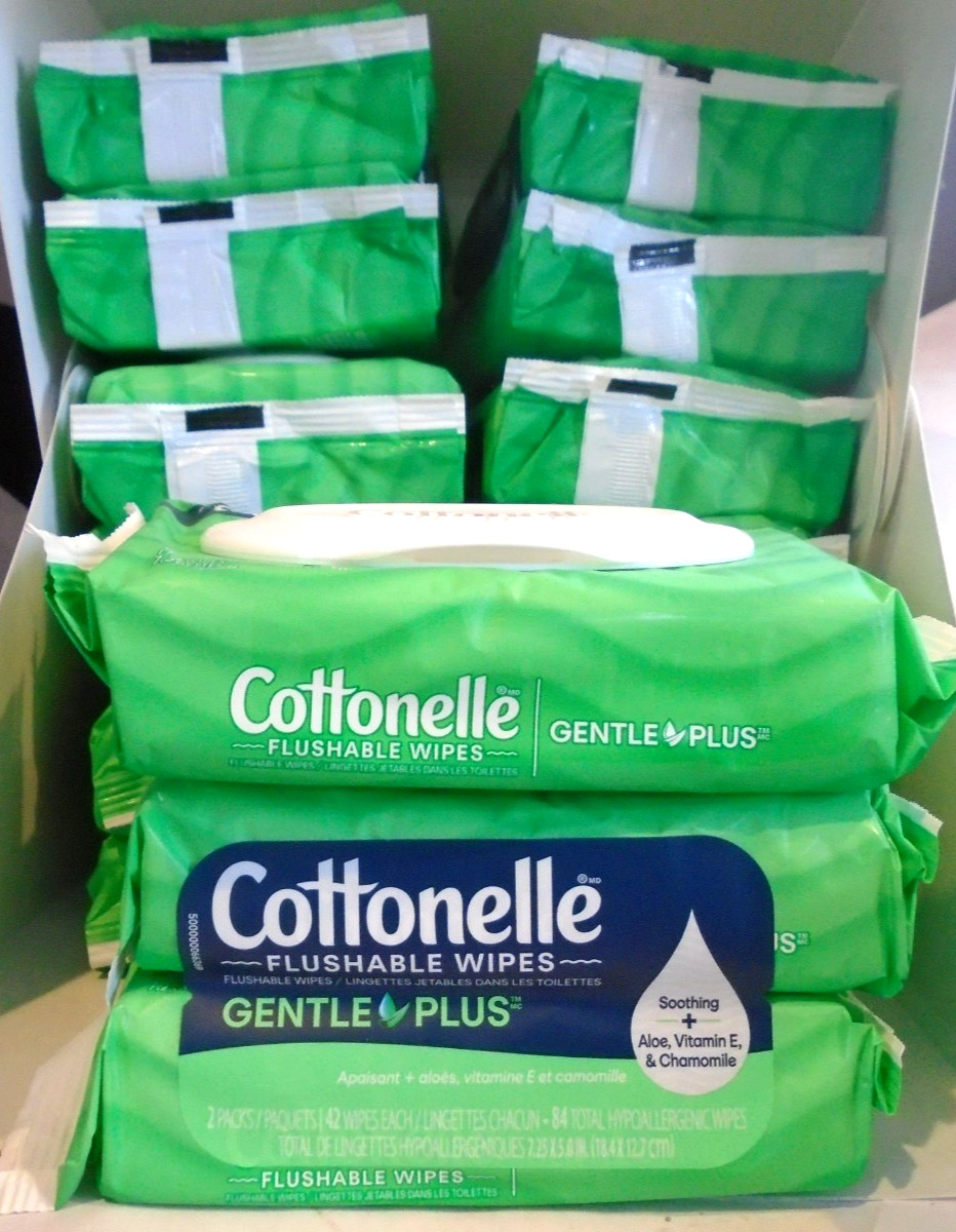 Cottonelle GentlePlus Flushable Wet Wipes w/Aloe & Vitamin E 42ct. 15-Packs