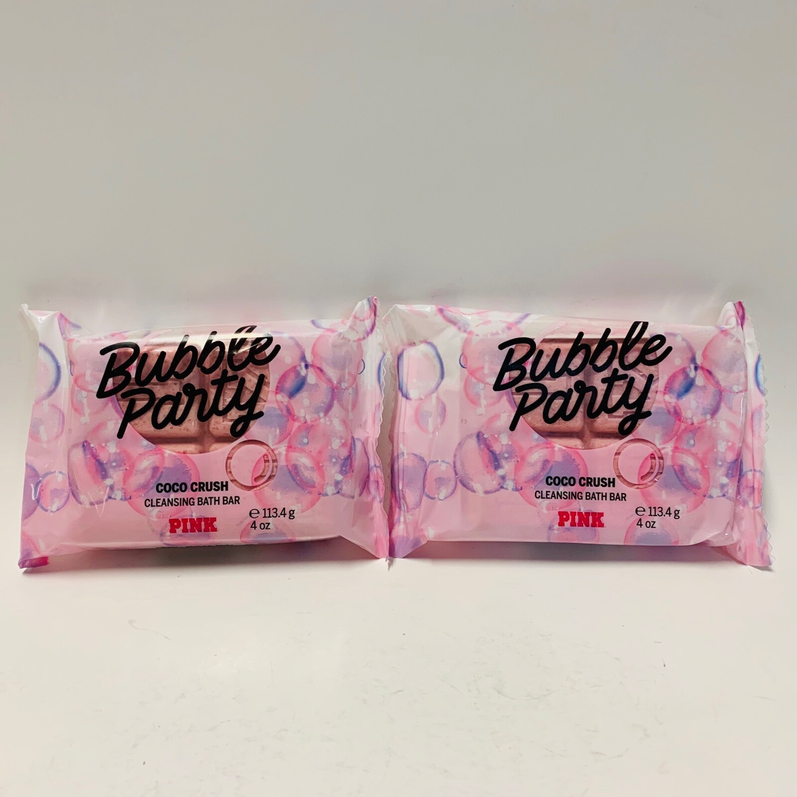 2 Victoria’s Secret Pink Bubble Party Coco Crush Cleansing Bath Bar Soak 4 oz