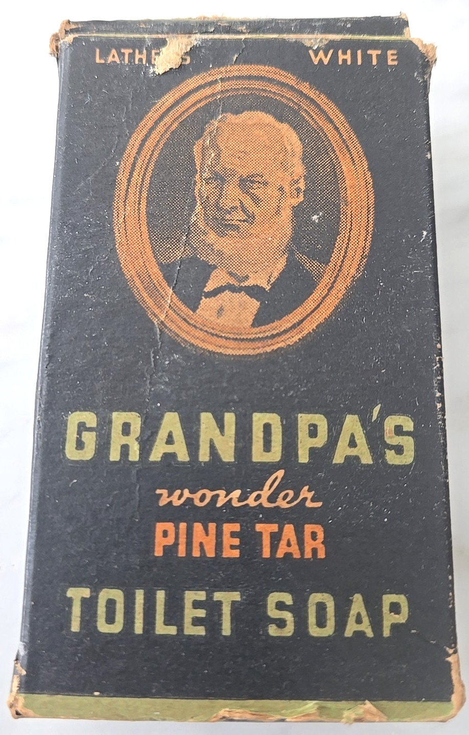 Vintage Grandpa’s Wonder Pine Tar Toilet Soap W/Instructions NOS