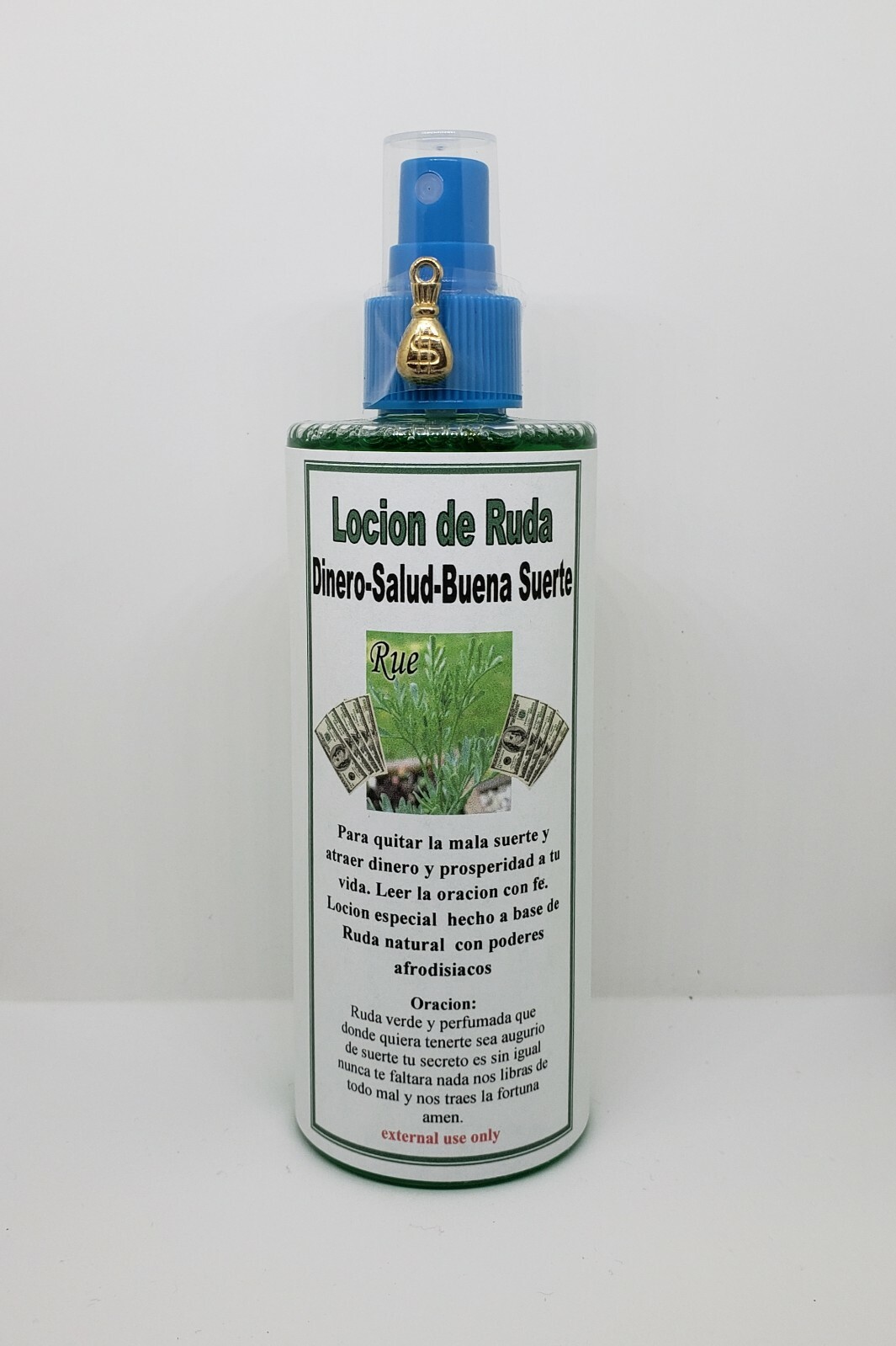 LOCION DE RUDA 8oz 100% NATURAL PARA PROTECCION Y DINERO GRATIS AMULETO/ORACION