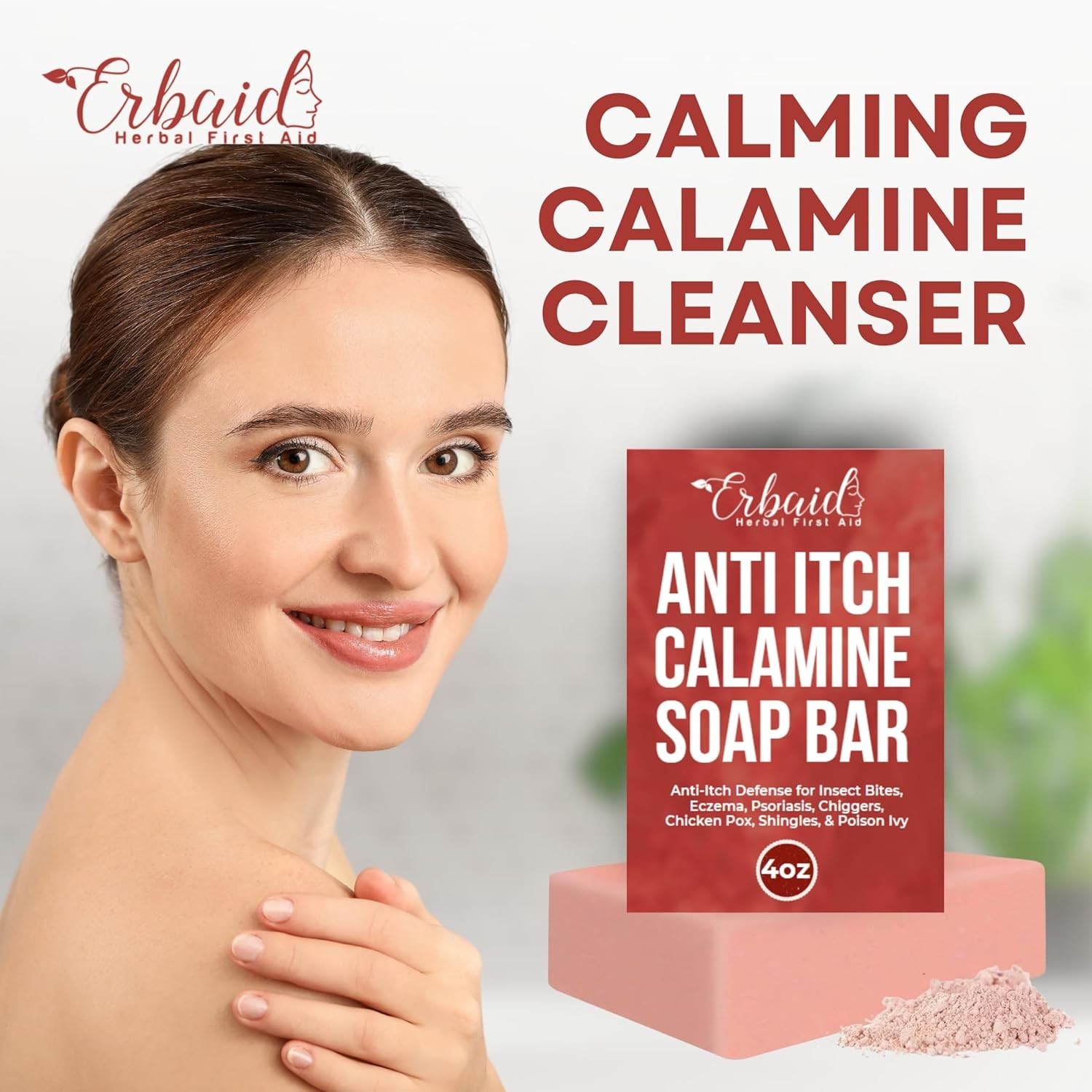 Calamine Soap Bar for Itching – All Natural Instant Itch Relief – Calming Calami