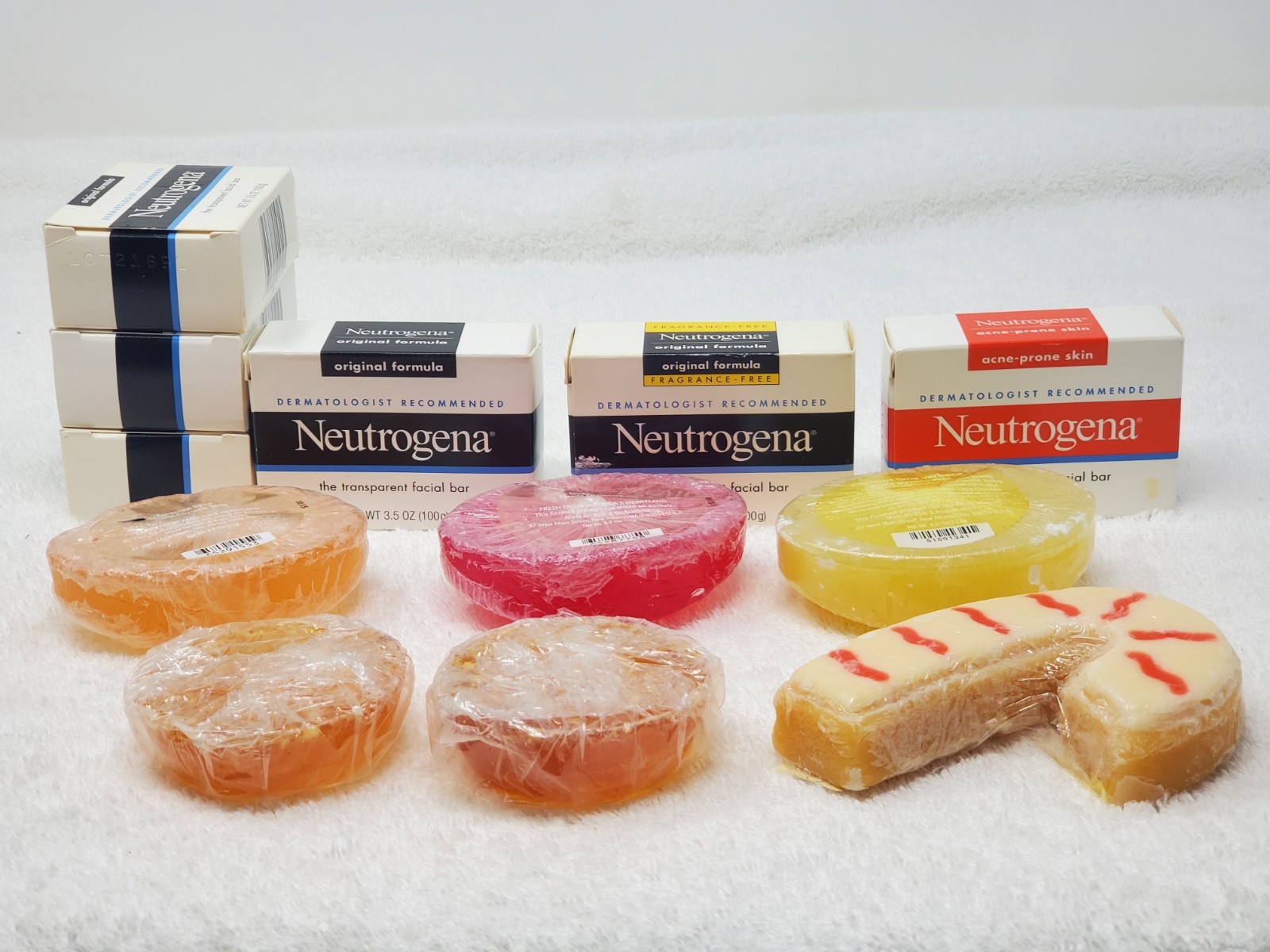 Lot 12 NEW Glycerine Bar Soap Neutrogena Acne Sugar Cookie Tangerine Cranberry +