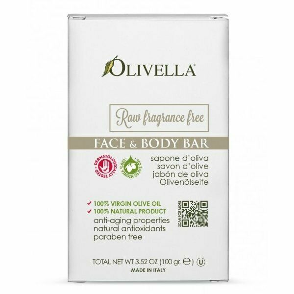 Olivella Face & Body Bar Soap Antioxidant Raw Fragrance Free 3.52 oz Pack of 3