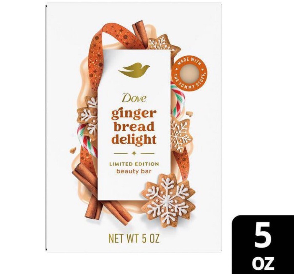 Dove Holiday Treats Beauty Bar Soap, Gingerbread Delight, Limited Edition, 5oz