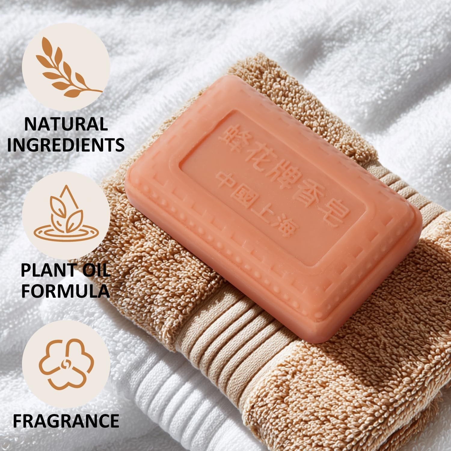 Bee & Flower Soap Bar Sandalwood Soap Moisturizing Bath Soap Bars 4.4 oz
