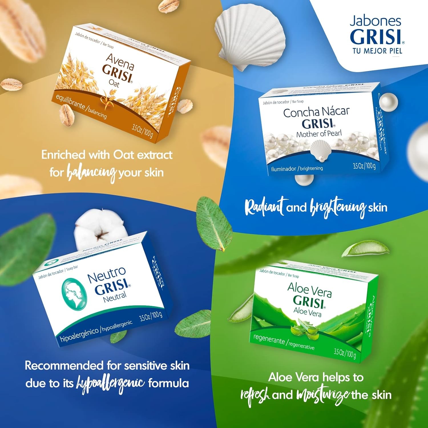 Grisi Neutral, Cleansing and Hypoallergenic Soap – 6 Pack