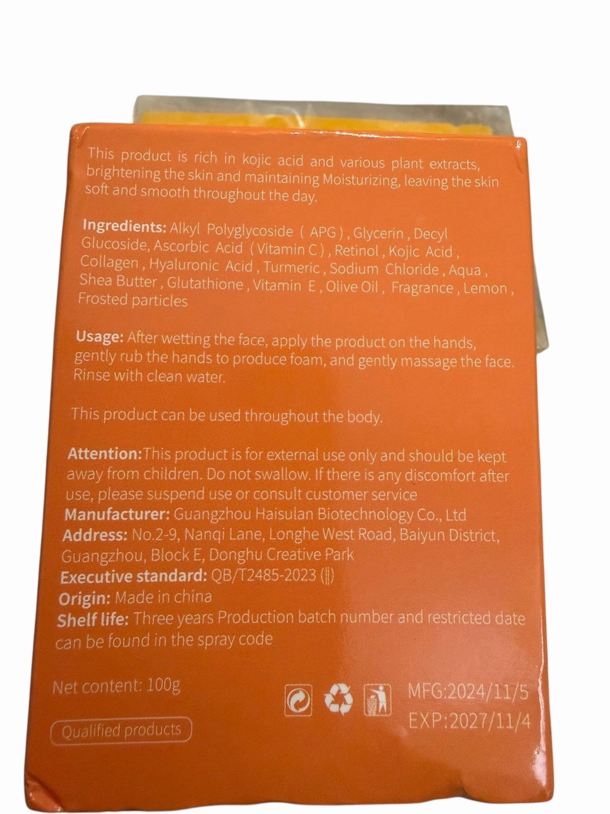 3 PACK – Lemon Tumeric & Kojic Acid Artisnal Bar Soap 100 grams Exp 11/2027