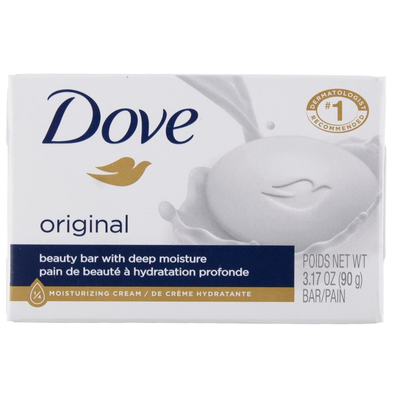 Dove Original White Beauty Bar Soap with Deep Moisture, 3.17 oz, 1 count
