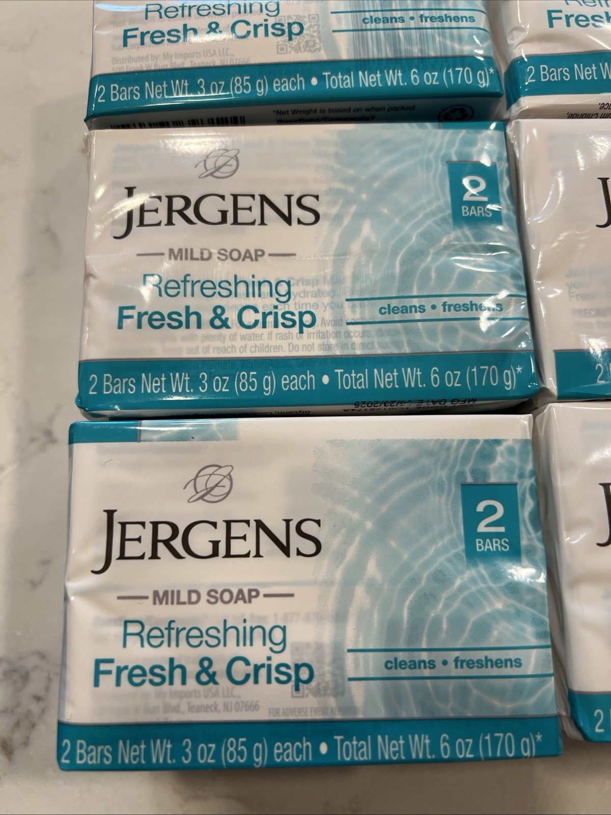 12x Lot Jergens Fresh & Crisp Mild Soap 24 Bars Total New Sealed DCamp