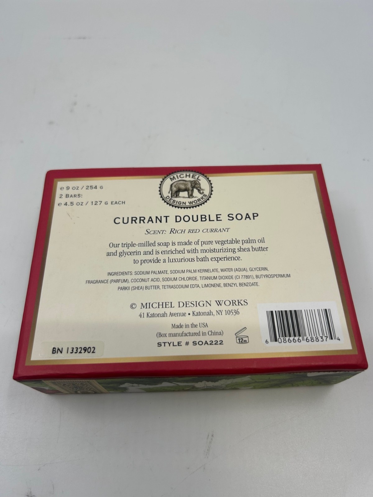 Michael Design Works Soaps 2-pack Currant Pure Vegetable Shea Triple Milled NEW