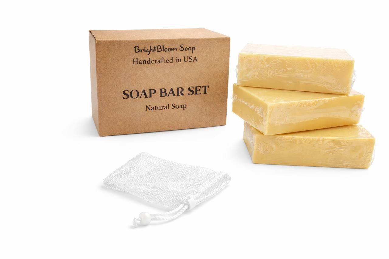 Turmeric Soap Bar with Goat Milk Handmade 3 Bars